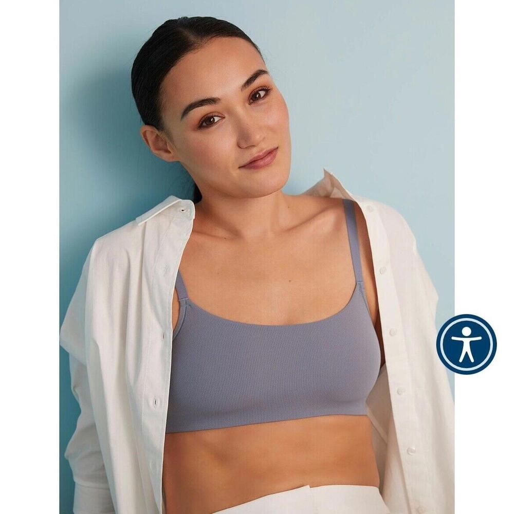 NEW Natori 755195 Limitless Convertible Wireless Sport Bralette River Blue Sz XS